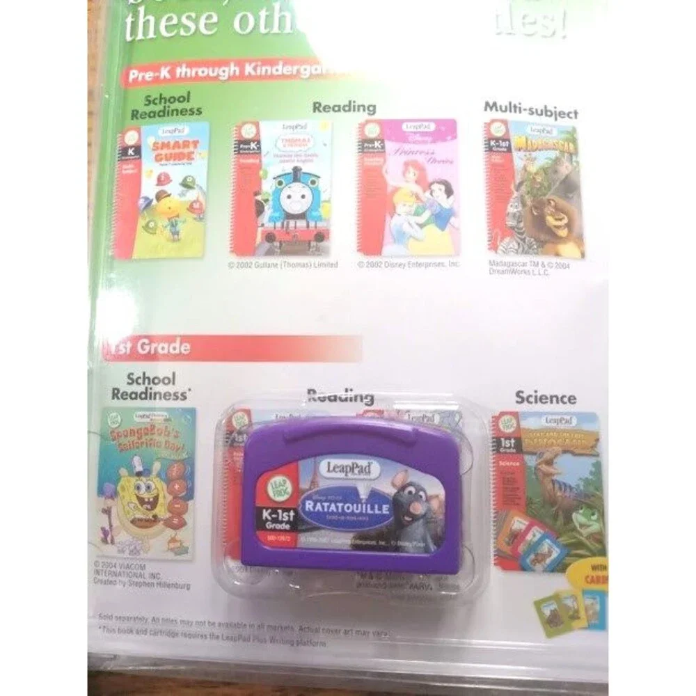 LeapFrog LeapPad Disney Pixar RATATOUILLE K-1st Grade Book & Cartridge